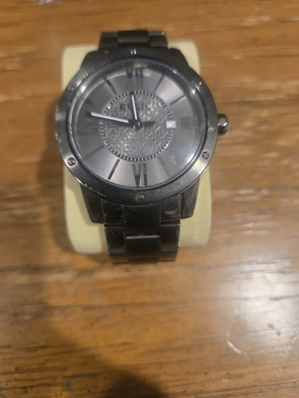 ​Relic by Fossil Mens Gunmetal Stainless Steel Watch Date Window 44mm